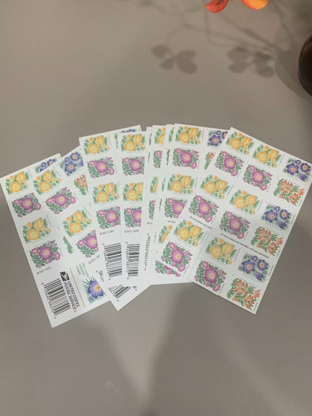 100 pieces Mountain Flora Forever Postage Stamps US Postal USPS Flowers Weddings